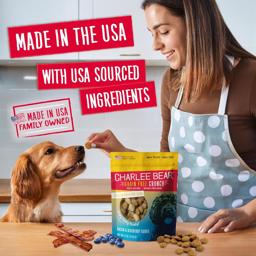 Grain Free Dog Treats, Bacon & Blueberry, 8 Oz