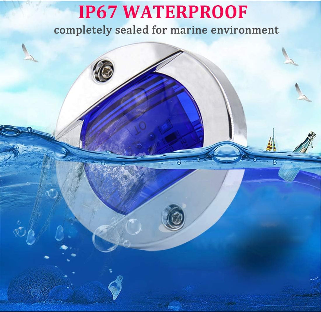 LED Night Fishing Lights - Courtesy, Deck, Navigation Lights for Boats (Blue)