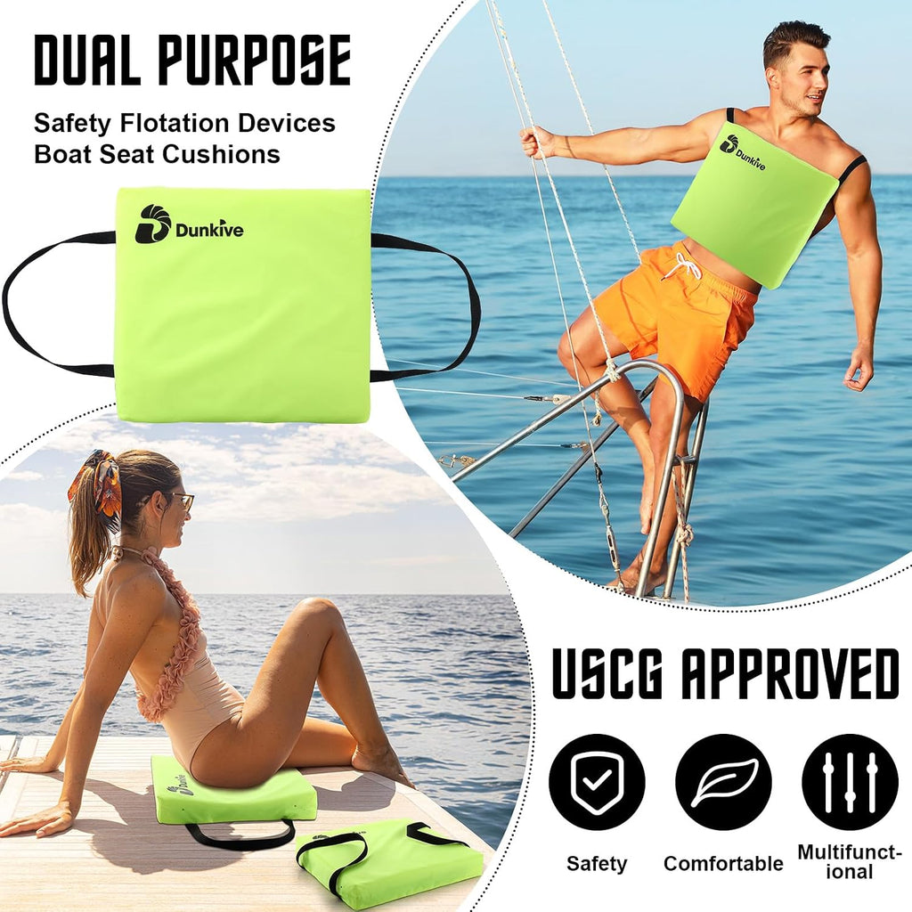 2 Pack Boat Throw Cushions, USCG Approved Type IV Flotation Devices