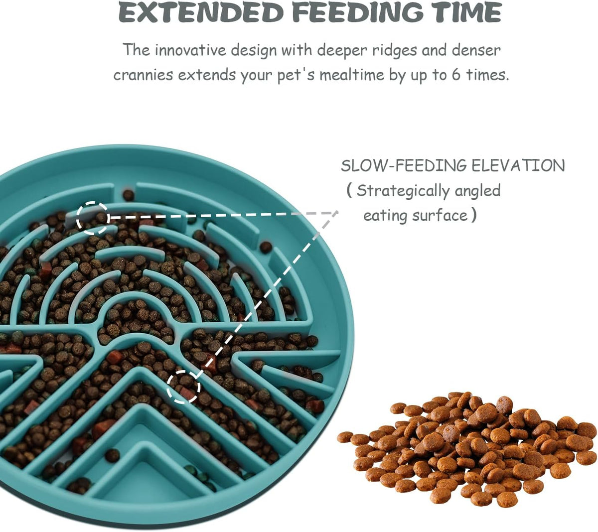 Slow Feeder Dog Bowl for Large & Small Pets, anti Choking Puzzle Dog Food Lick Mat with Non-Slip Base, Interactive Pet Slow Eating, Silicone Licking Mat Cat Feeding Bowl for Puppies & Cats