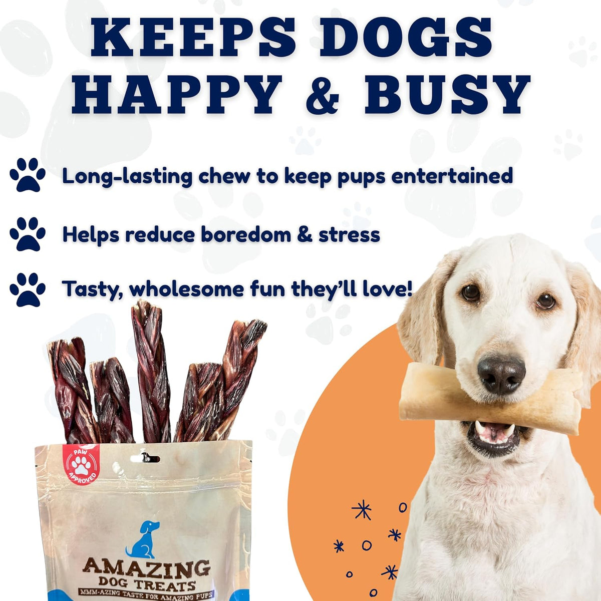 - 6 Inch Braided Gullet Stick (8 Pc/Pack) - Dog Jerky Treats - Beef Esophagus -Gullet for Dogs - Beef Esophagus Dog Treats
