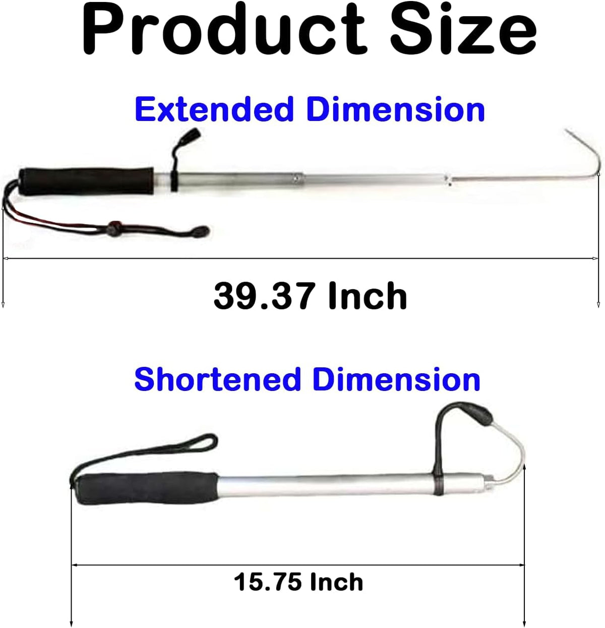 Telescopic Fish Gaff with Stainless Sea Fishing Spear Hook Tackle