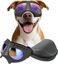 Large Dog Goggles Pet Eyes Protection for Medium to Large Breed, Windproof Snowproof Uvproof Dog Sunglasses for Outdoor Hiking/Cycling/Driving, Soft Frame Adjustable Straps, Clear Blue Lens