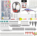 Saltwater Surf Fishing Tackle Kit, Surf Fishing Bait Rigs Bucktail Jig Saltwater Fishing Lures Pyramid Weights Wire Leaders Hooks Swivel Ocean Beach Fishing Gear Box
