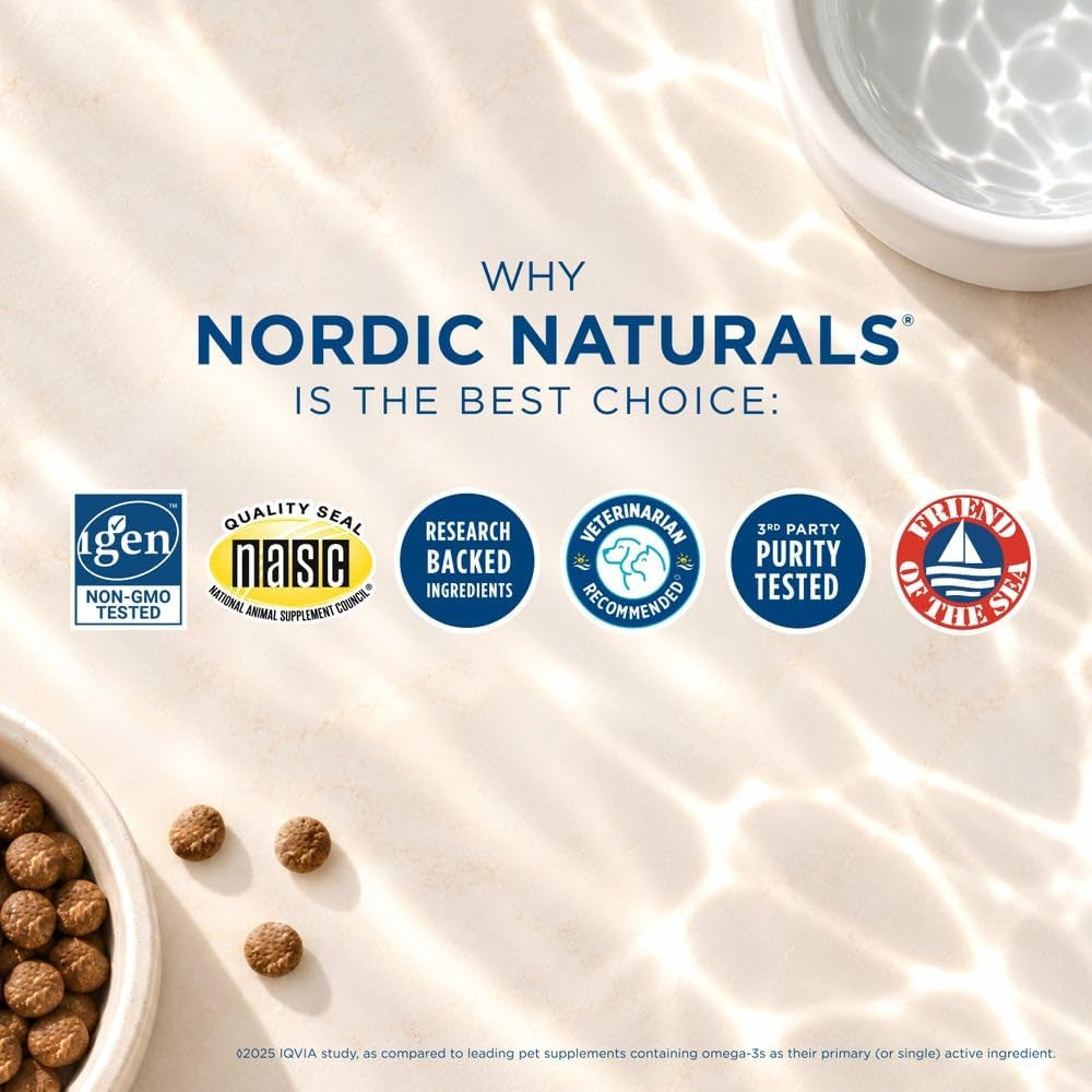 Nordic Naturals Omega-3 Fish Oil for Dogs with EPA + DHA - 90 Count