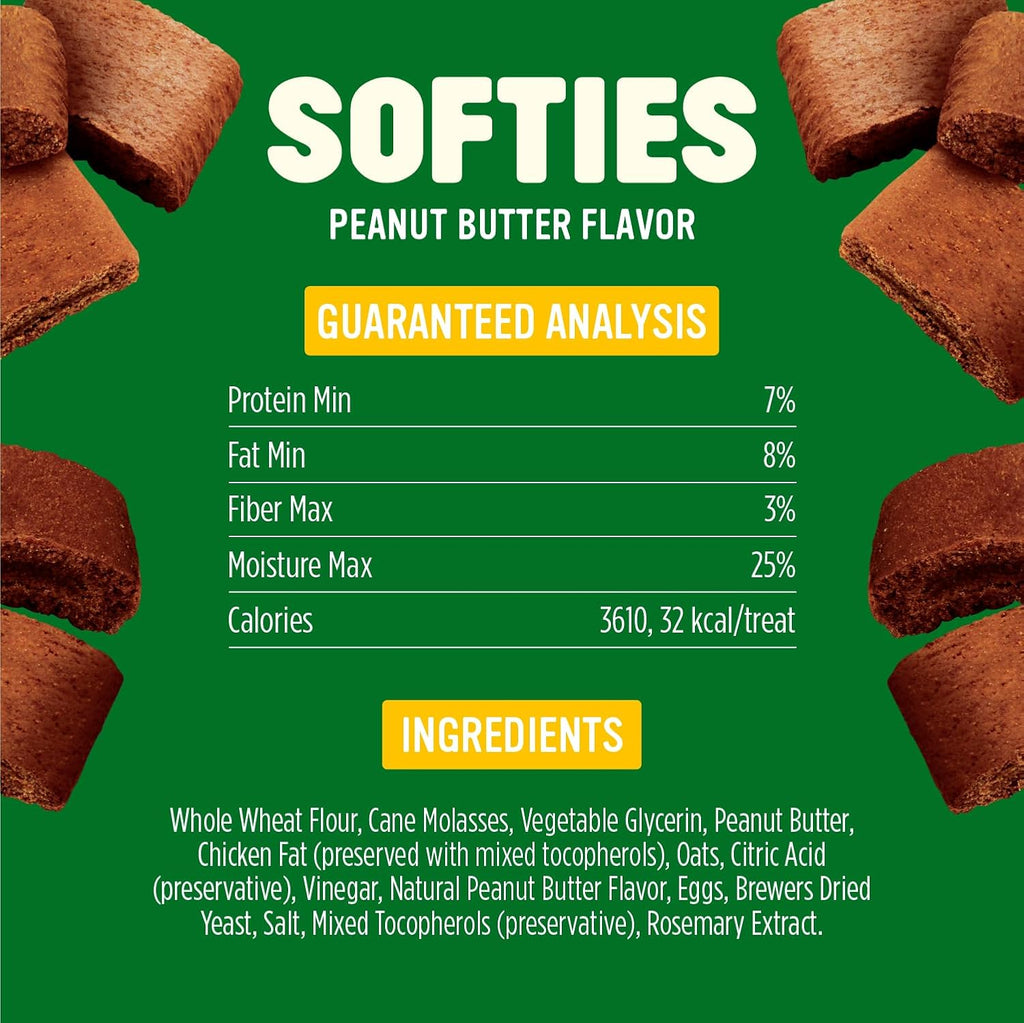 Natural Dog Treats, Softies, Peanut Butter Flavor, 16.2Oz Bag, 1 Bag