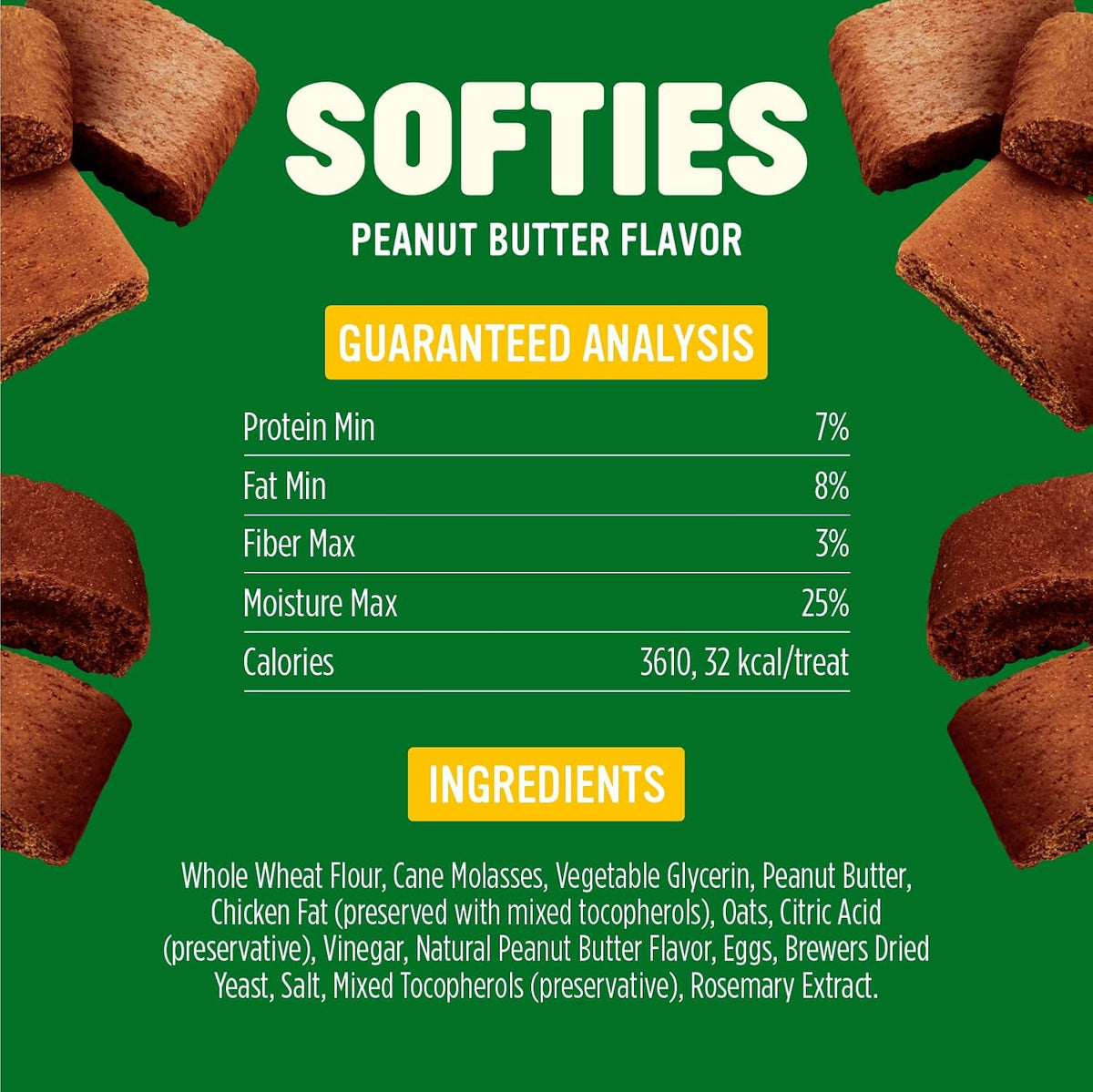 Natural Dog Treats, Softies, Peanut Butter Flavor, 16.2Oz Bag, 1 Bag