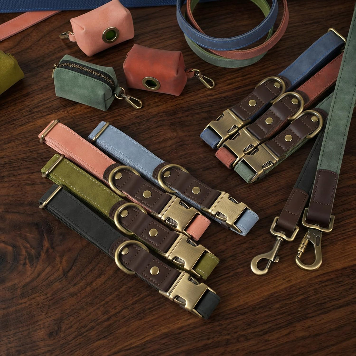 PU Leather Dog Collar for Small Dogs Puppy, Soft Lining, Brown S