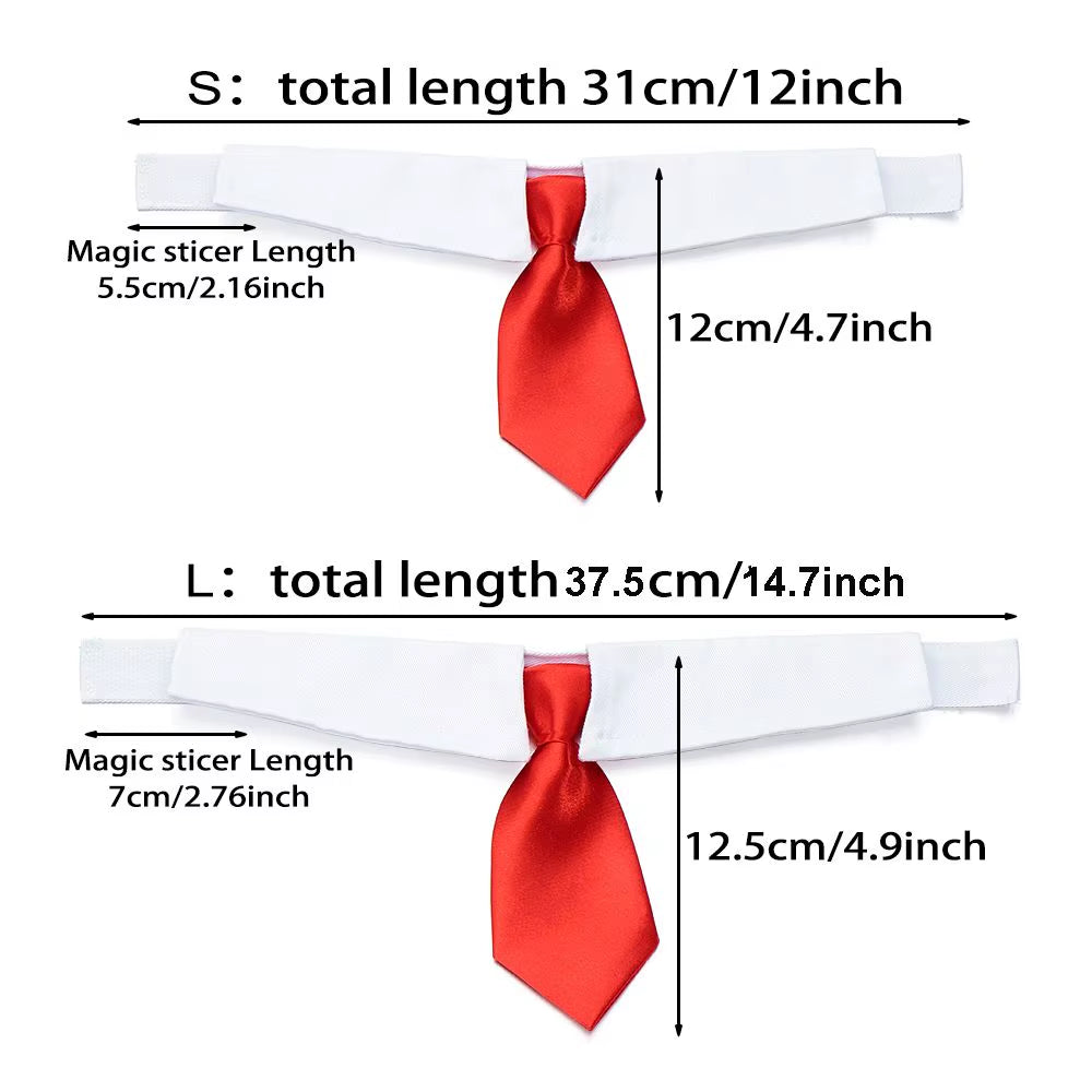 Pet Dog Cat Necktie Tuxedo Bow Tie Black and Red Formal Collar for Dog & Cat Pet Accessories for Wedding Holiday and Party Gift