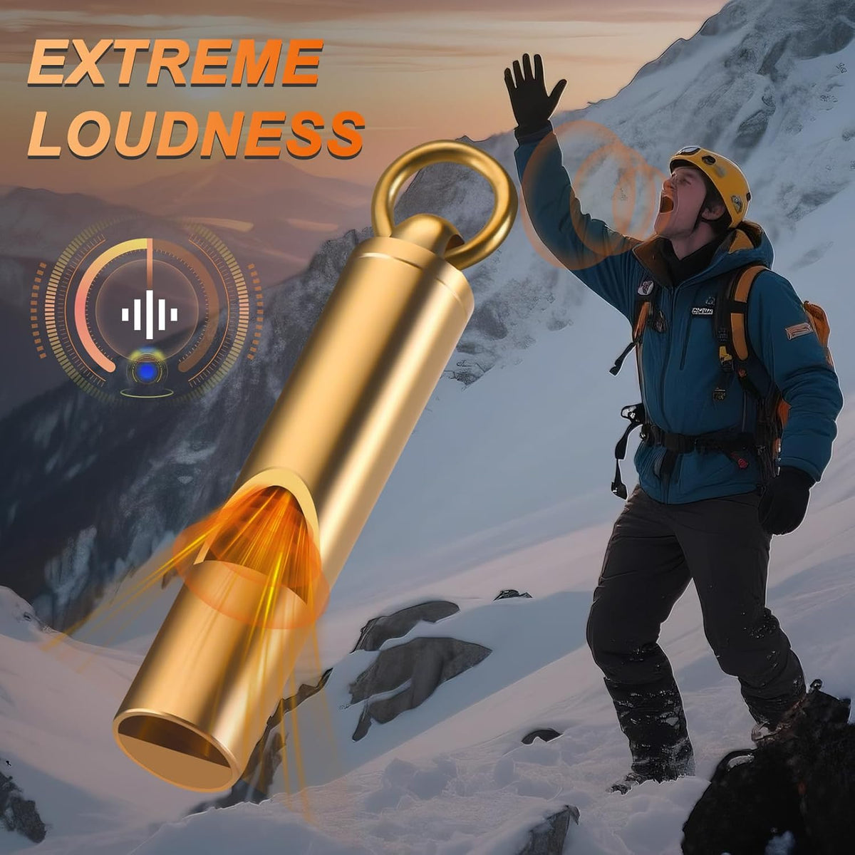 Brass Emergency Whistles 2 Pack with Tangle-Free Lanyard - Pealess Safety Whistle Survival Loud Blast for Kayak Life Vest, Boating, Camping Hiking, Hunting, Adults