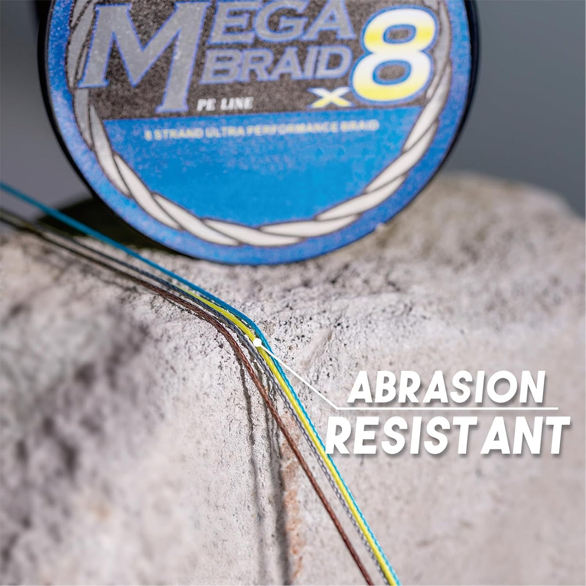 Braided Fishing Line, 8 Strands, Abrasion Resistant, No Stretch, Colored for Visibility, Saltwater/Freshwater