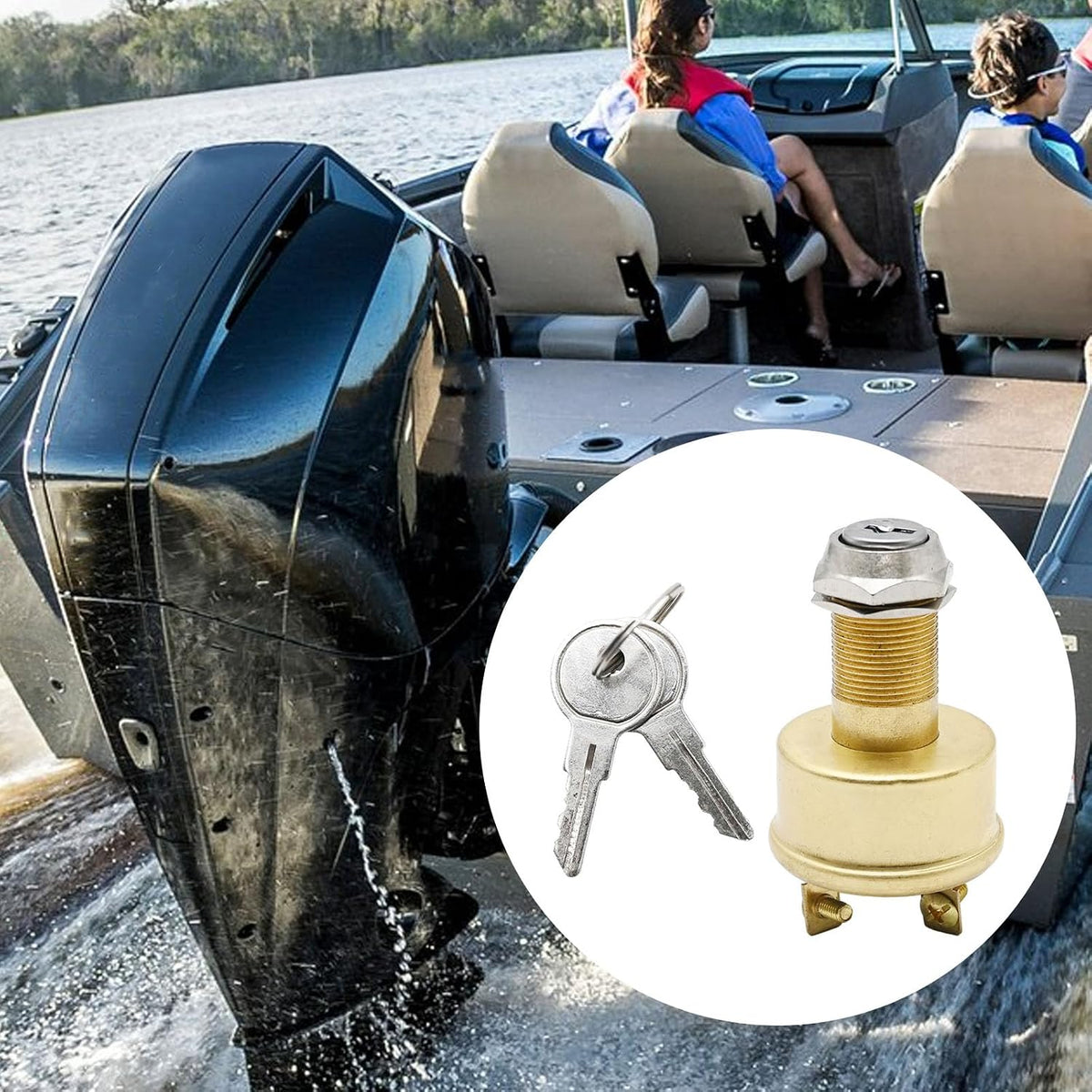 MP39060-1 Heavy Duty Marine Ignition Switch 3 Position Off-On-Start Fit for Boats