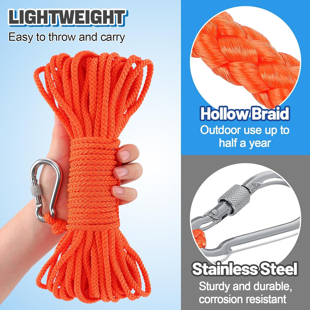 Water Floating Lifesaving Rope - Professional Throwing Pool Life Preserver Rope Line for Swimming Small Kayak Inflatable Boat