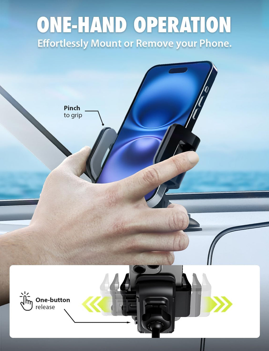 Xventure Griplox Waterproof Phone Mount, Boats Phone Holder for Kayak