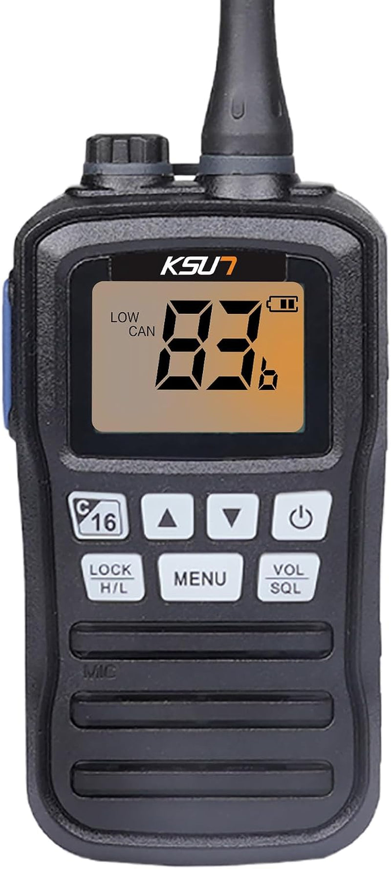 Handheld Two-Way VHF Marine Radio IPX7 Waterproof,Led Screen,10 NOAA Weather Channels,Flashing Light,Falling Water Alarm  P25 Walkie Talkie (1 Pack)