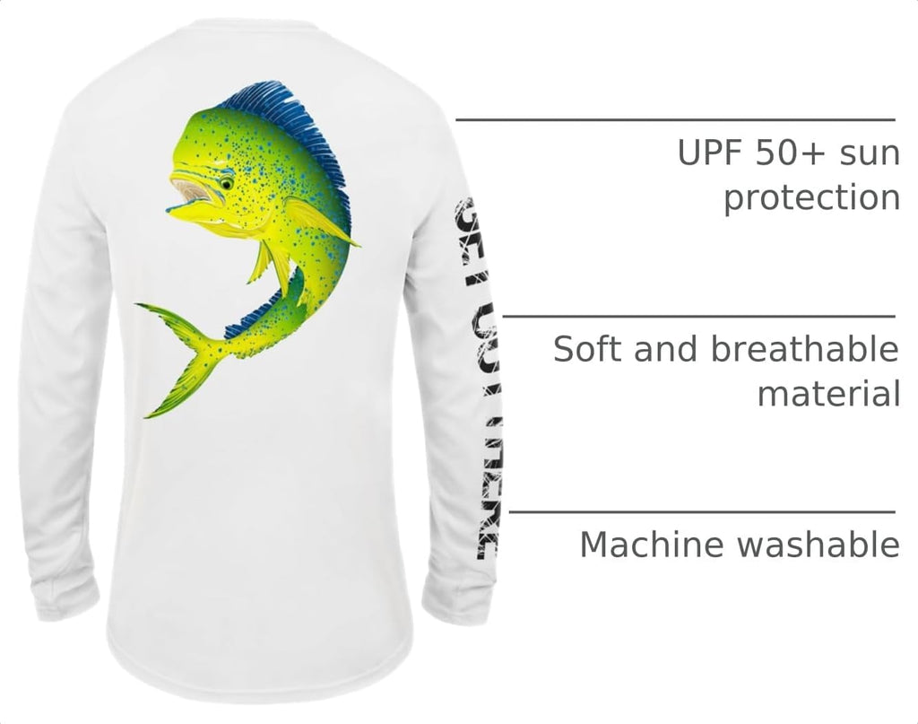 UPF 50+ Fishing T Shirts for Men Women Long Sleeve - UV Sun Protection