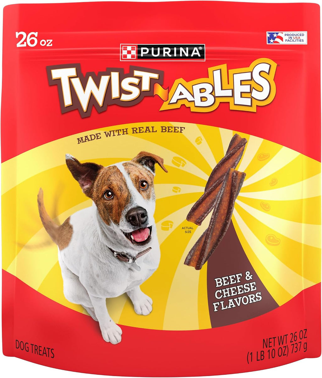 Purina Twistables Dog Treats, Beef & Cheese Flavor, (4) 26 Oz Pouches