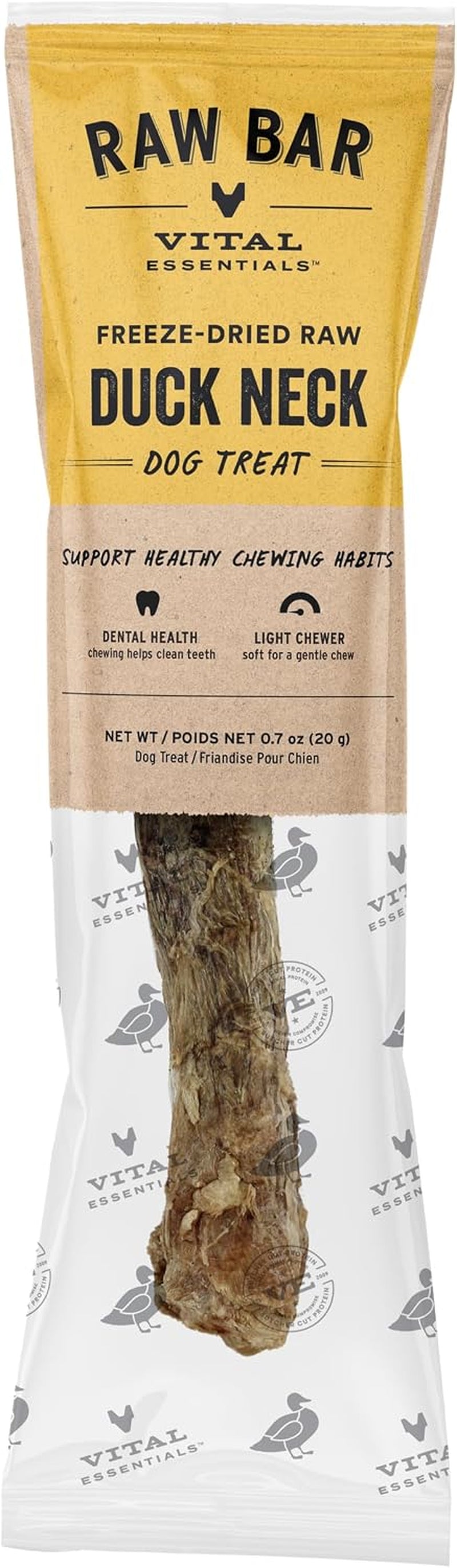 Freeze-Dried Raw Duck Neck Dog Treat, 1-Pack