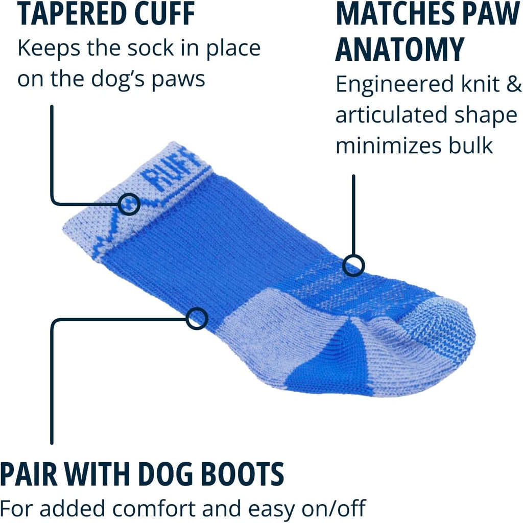 , Bark'N Boot Dog Socks - 4 Count, Blue Pool, 2.50 In/ 2.75 In