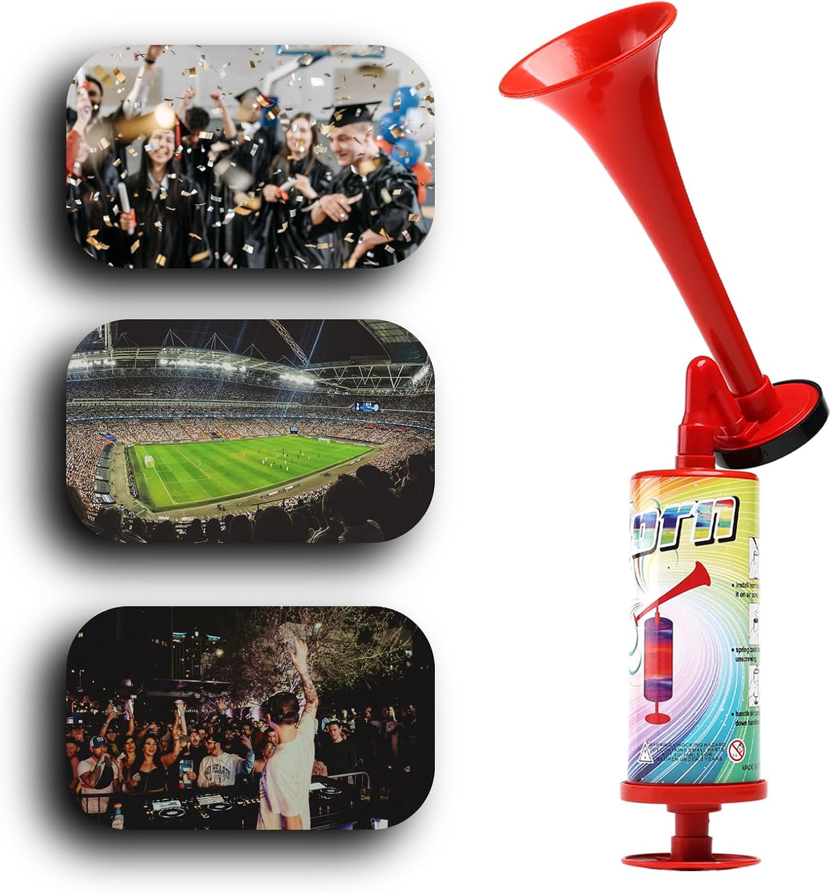 Air Horn for Boat Graduation Party Sports Events Bear, ABS Portable Air Pump