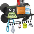 Wood Dog Leash Holder for Wall, Black Bone Hook for Entryway