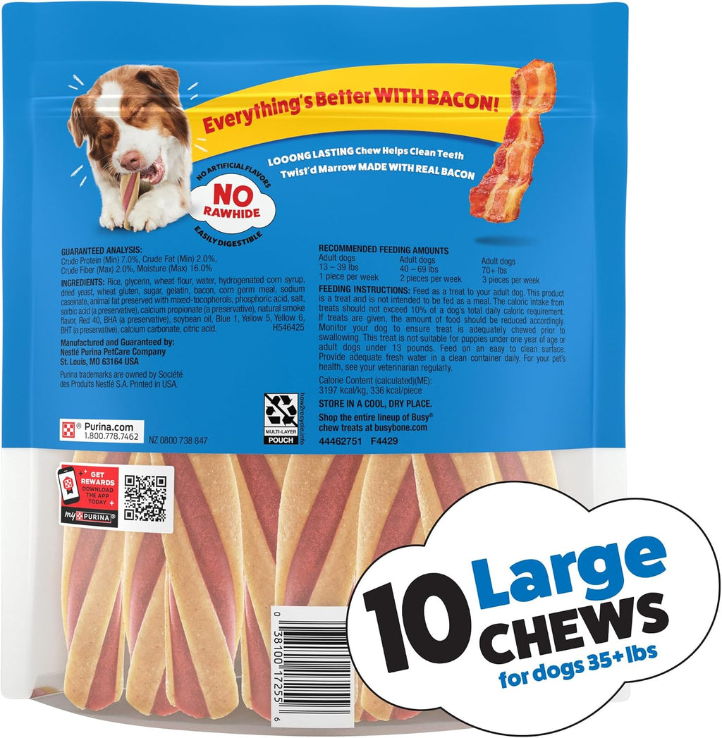 with Beggin Twisted Dog Treats, with Real Bacon, 10 Ct Pouch