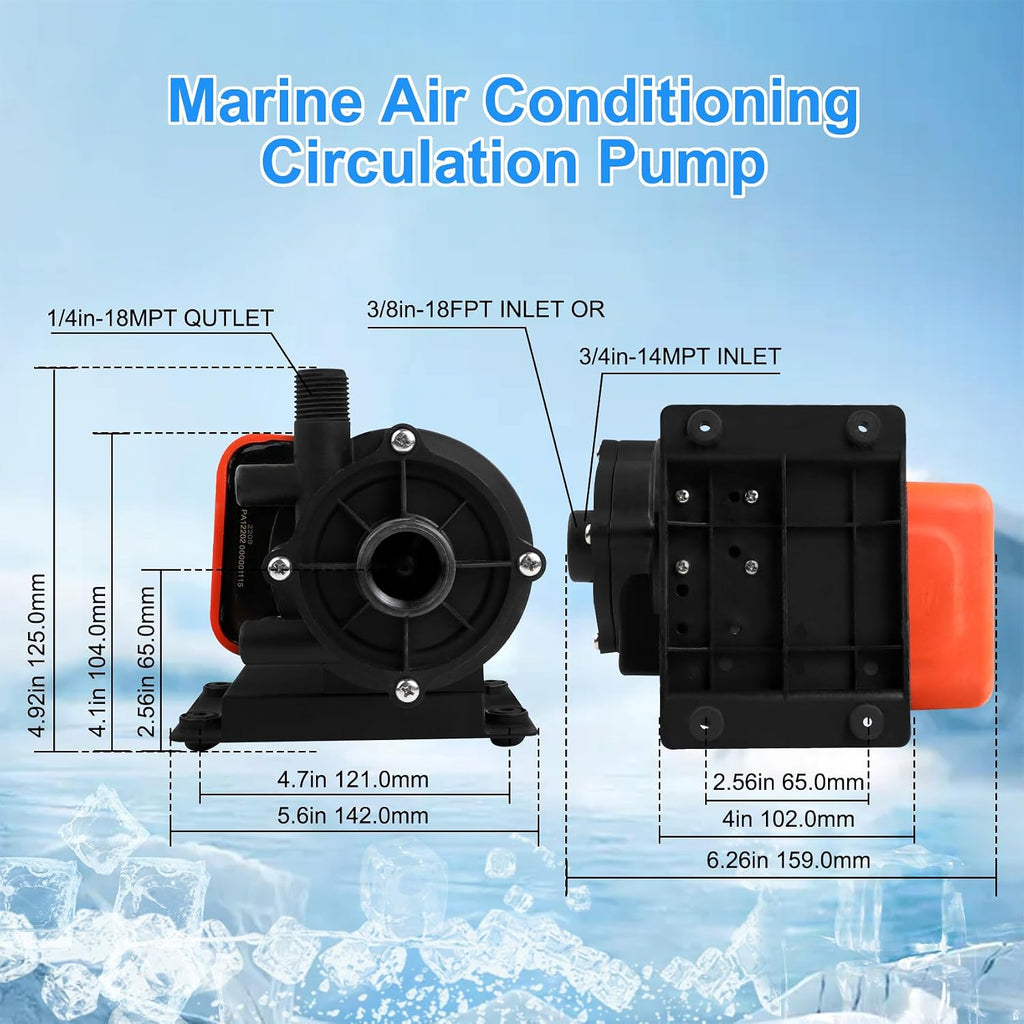 Marine AC Pump 250GPH, Marine Air Conditioning/Seawater Circulation AC Pump, 250 GPH 115V Submersible