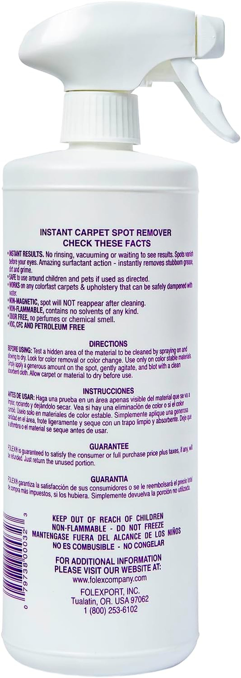Instant Carpet Spot Remover 32 Oz – Powerful Stain Remover for Carpets, Upholstery & Rugs – Eliminates Pet Stains, Grease, Red Wine, Food, Makeup & More – with Reusable Cleaning Cloth - 2 Pack