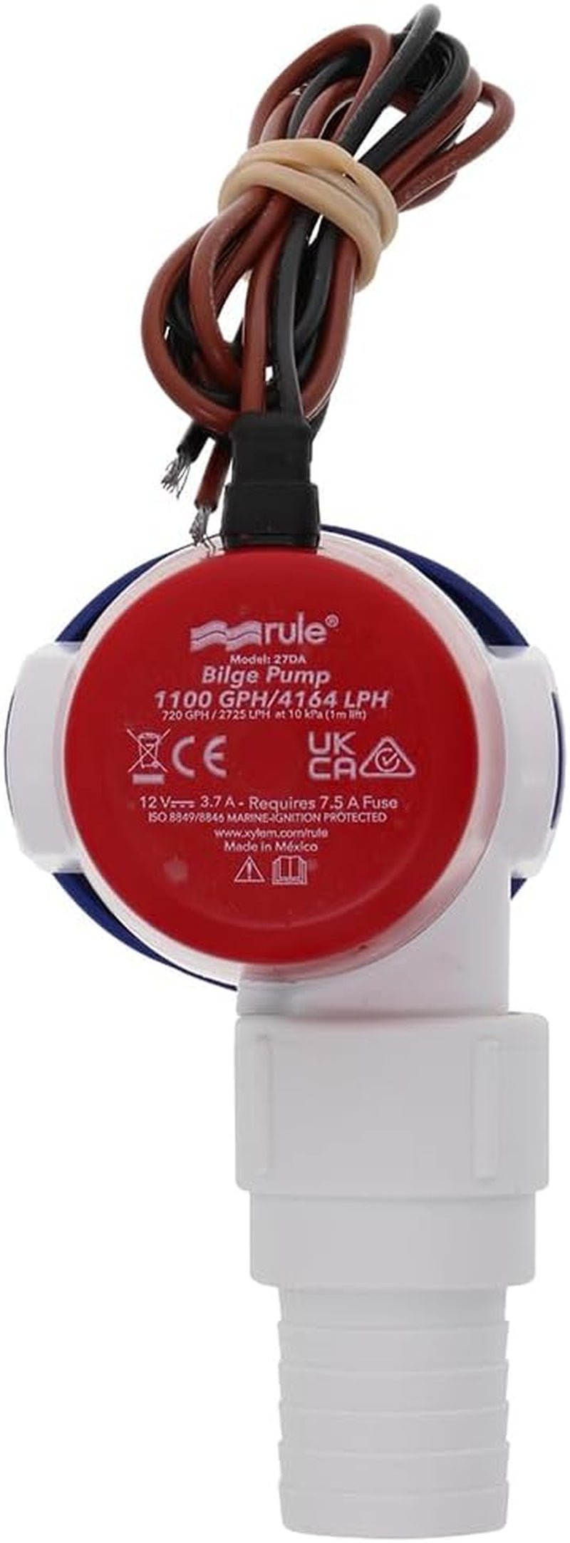 27DA, Standard Bilge Pump Non-Auto, Submersible, 1100GPH, 12V