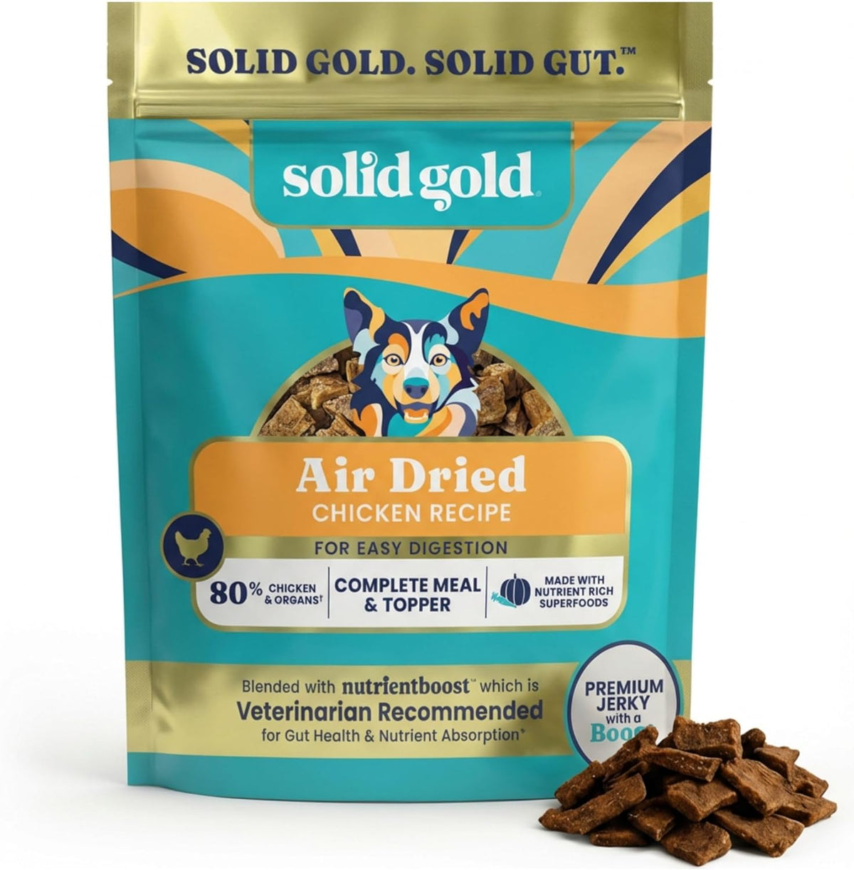 Air Dried Dog Food Topper & Treats for Picky Eaters, Chicken 1Lb