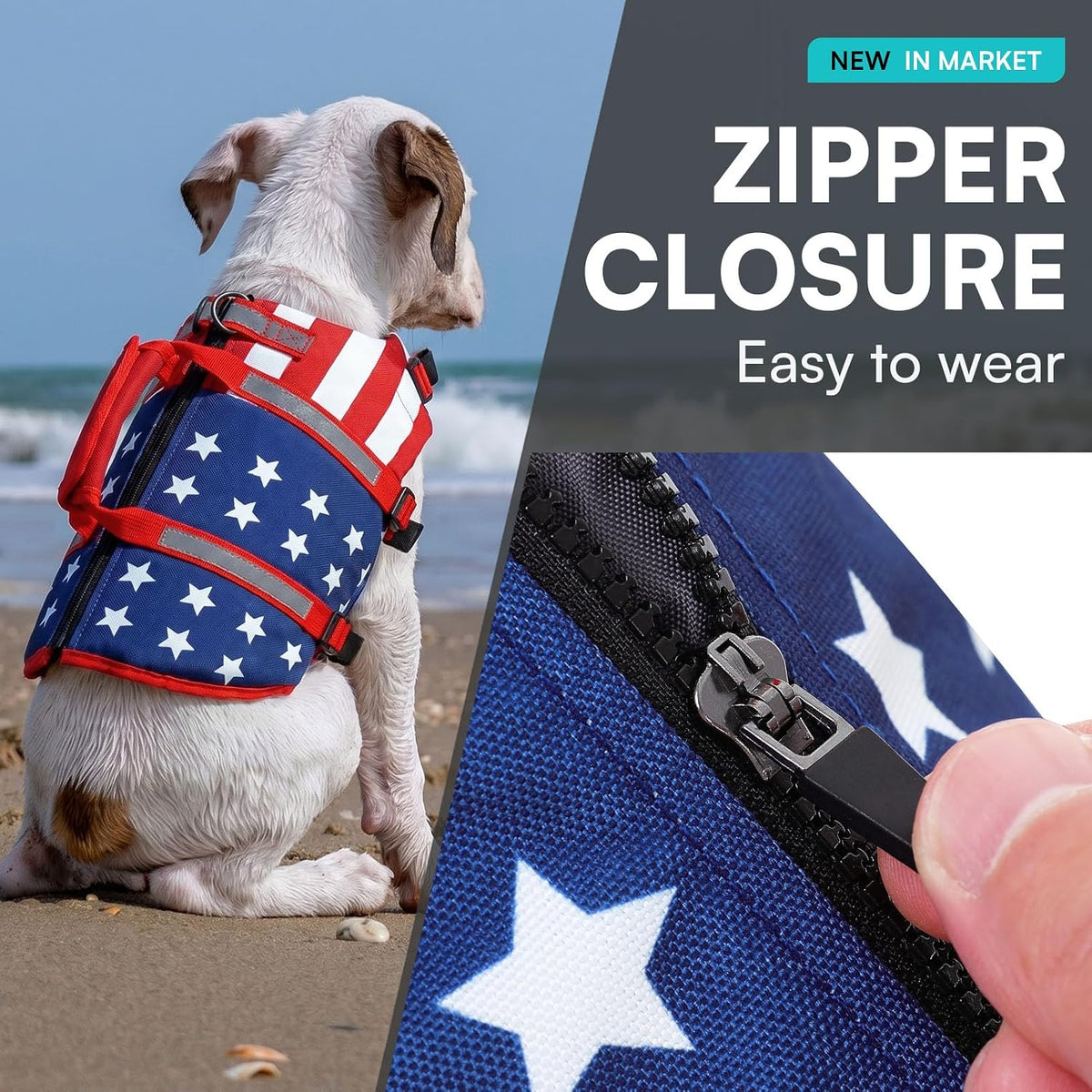 Dog Life Jacket for Large Dogs, Adjustable Dog Swimming Vest