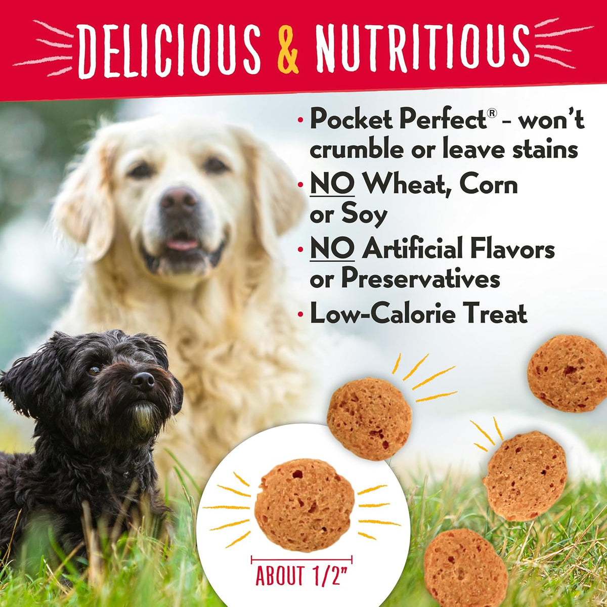 Grain Free Dog Treats, Bacon & Blueberry, 8 Oz