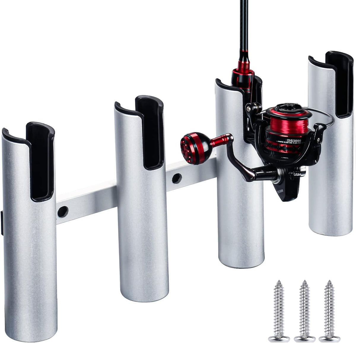 Aluminum Fishing Boat Rod Holder,3/4 Link Tube Aluminum Rod Rack, Suit Boats & Yacht ,Silver