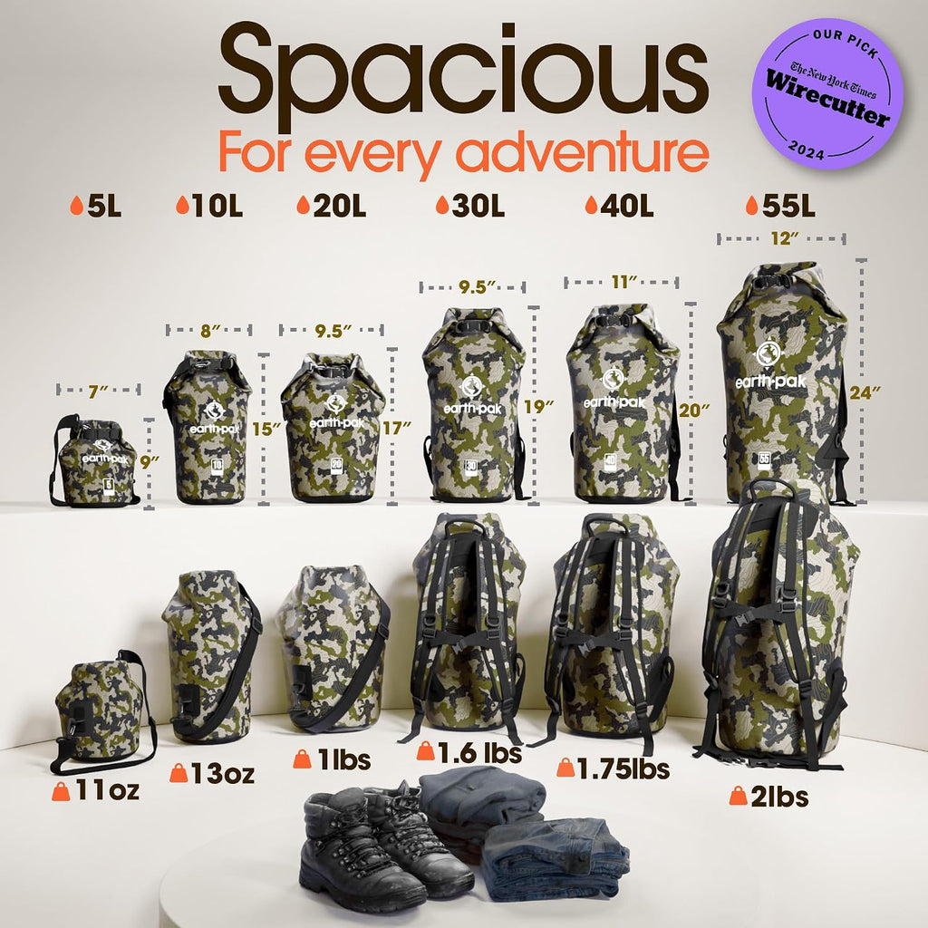 Waterproof Dry Bag - Roll Top Waterproof Backpack Sack Keeps Gear Dry for Kayak with Waterproof Phone Case