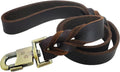 Leather Dog Leash 3 Ft Upgrade Braided Thick Genuine Leather Dog Leash with Lock Head Hook Short Heavy Duty Pet Training Lead for Medium Large Dogs
