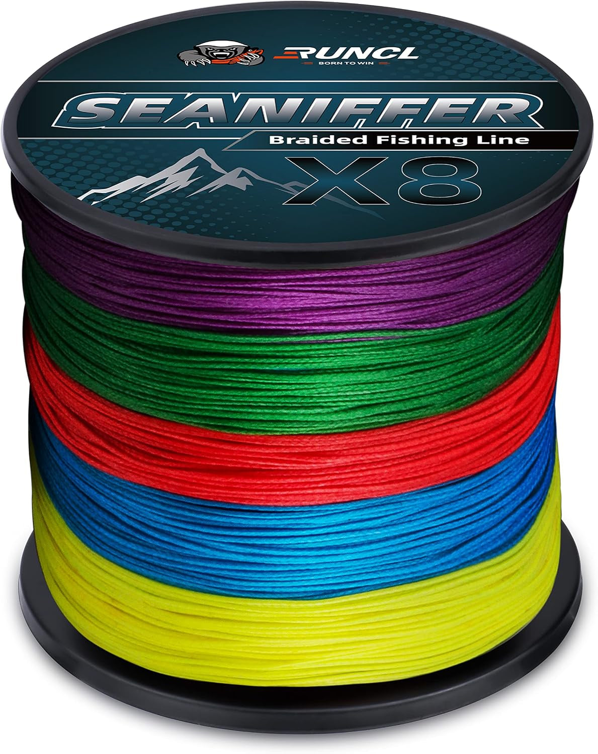 Braided Fishing Line X8, Pro Grade Tournament PE Line for Fresh/Saltwater, Abrasion Resistant, No Stretch, Hi Vis Multi-Color Measure Line, 328/546/1093 Yards, 8-200 Lb, Christmas Fishing Gifts