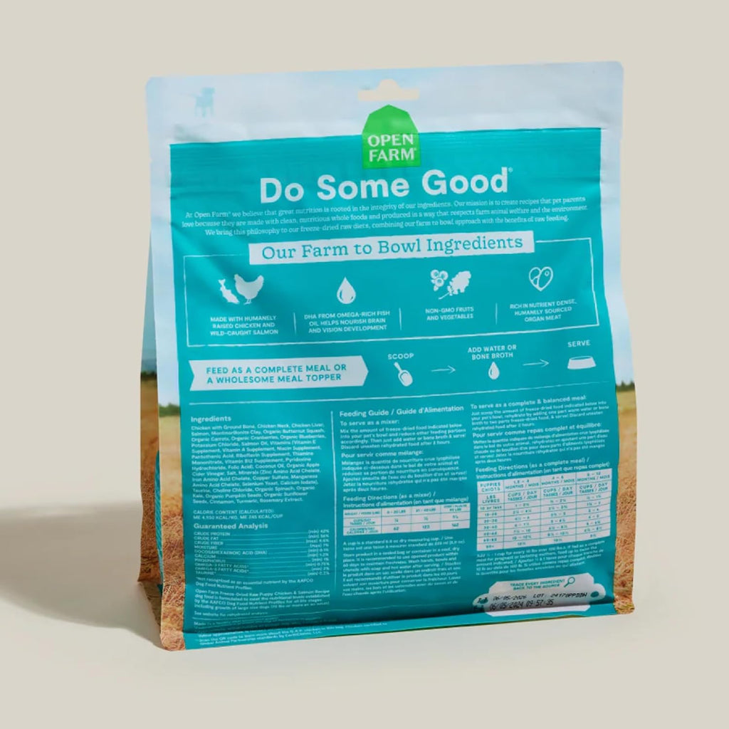 Freeze Dried Raw Puppy Food, Chicken & Salmon Morsels, 13.5Oz Bag