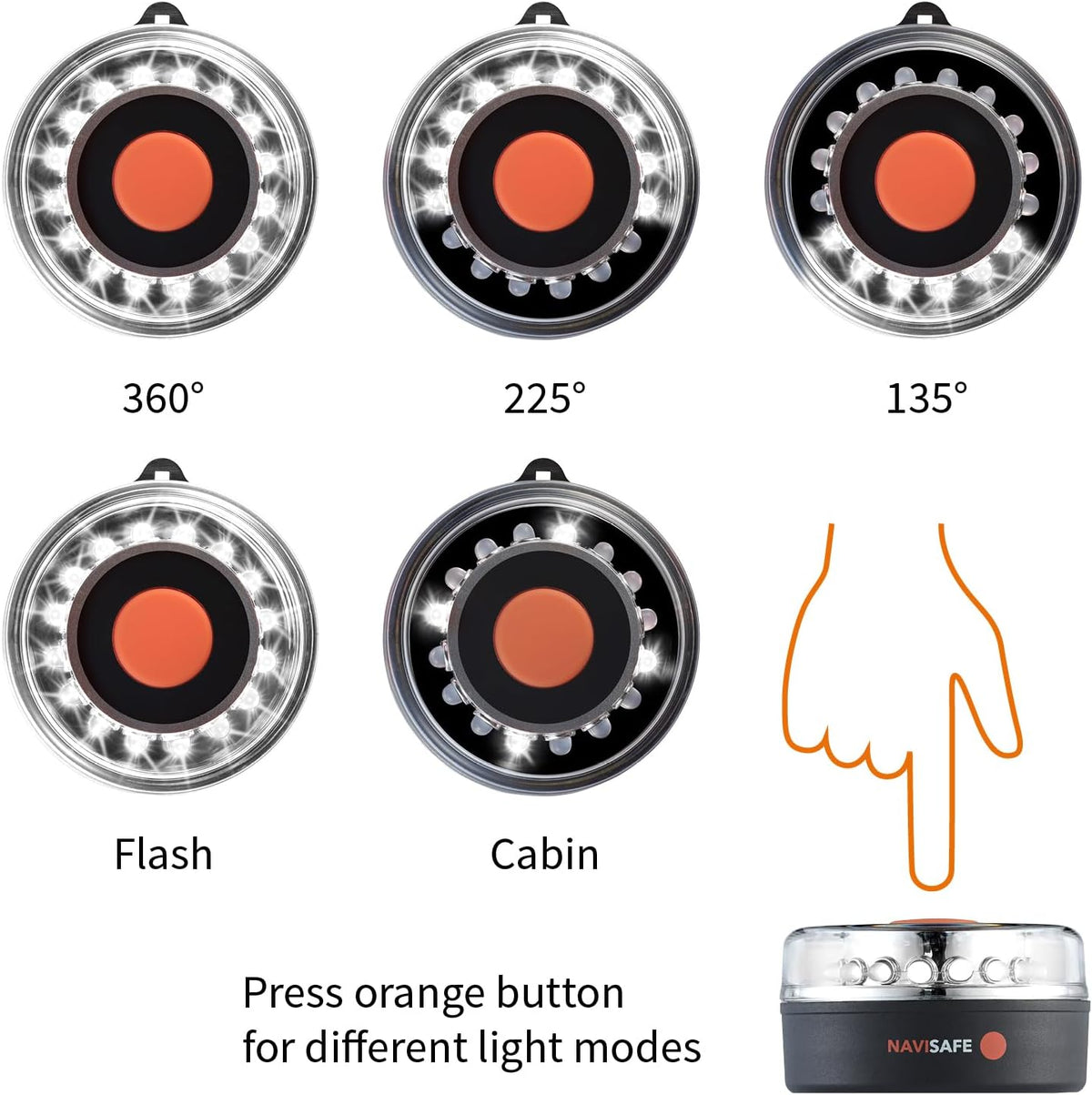 Navilight 360 White LED Navigation Light, Suction Base