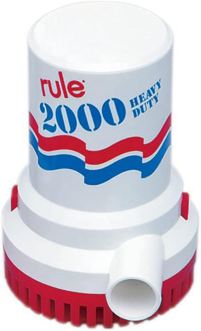 10 2000 GPH Bilge Pump 12V, Submersible, 1-1/8" Discharge