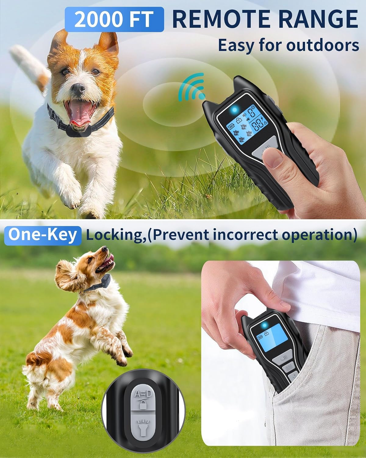 Shock Collar for 2 Dogs, Dog Shock Collar with Remote Control, Purple