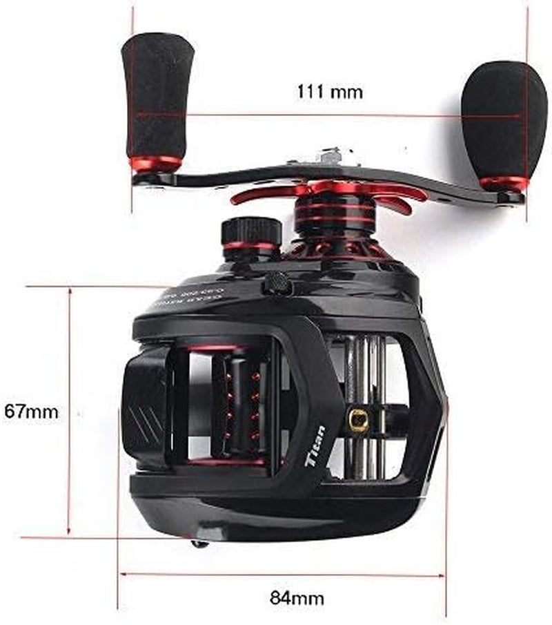 Titan Baitcasting Reel Max Drag 13 Kgs Big Fish Fishing Reel for Saltwater and Freshwater Heavy Duty