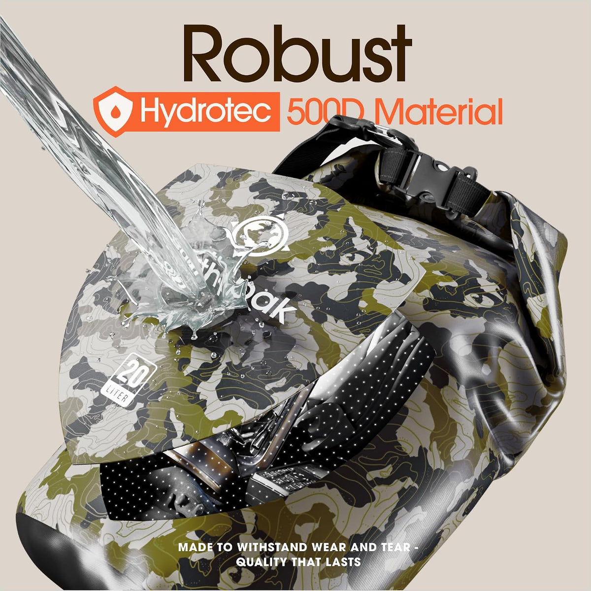 Waterproof Dry Bag - Roll Top Waterproof Backpack Sack Keeps Gear Dry for Kayak with Waterproof Phone Case