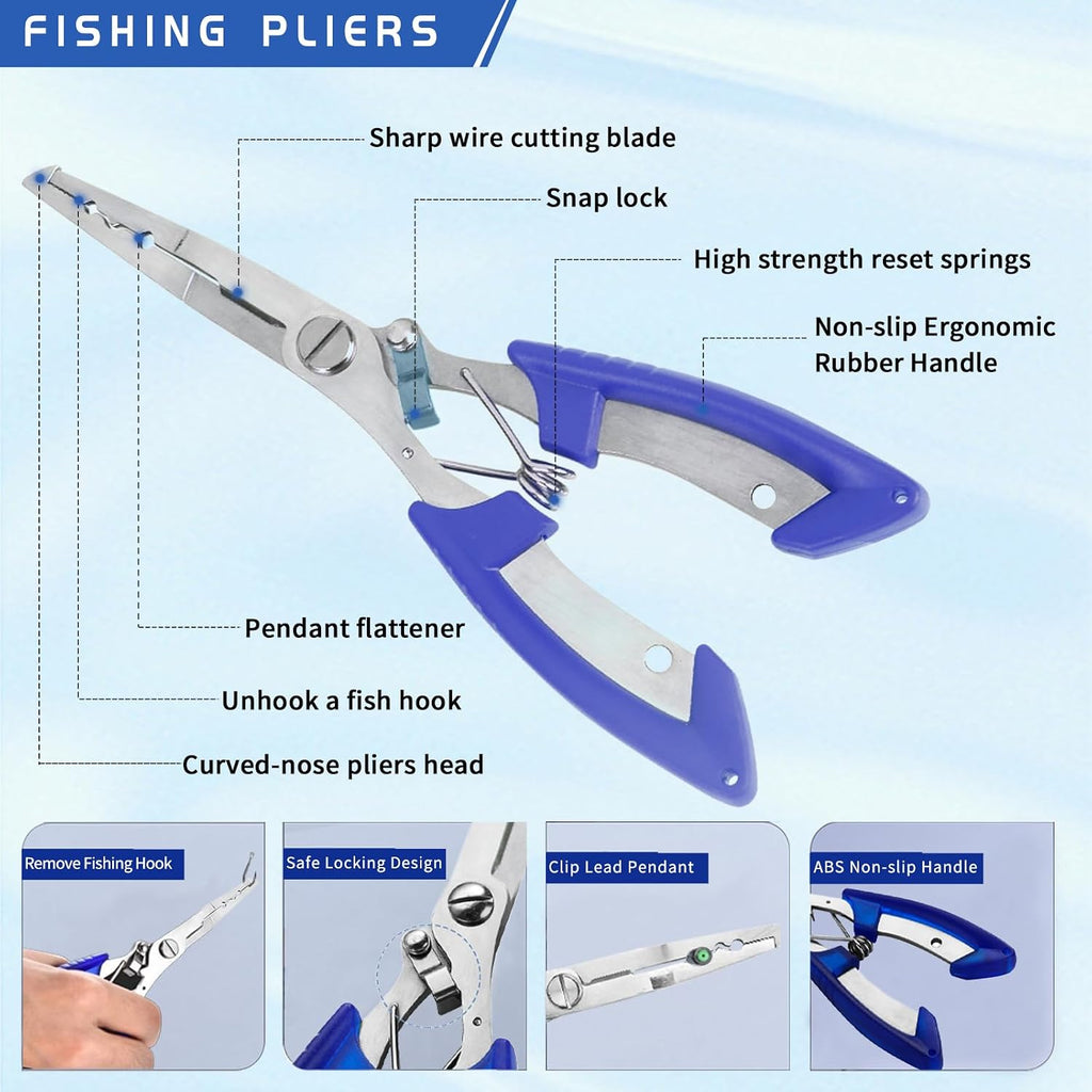 Fishing Tool Kit Fishing Pliers Fish Gripper Fishing Scale Fish Grip Tools Set Saltwater Resistant Fishing Gear