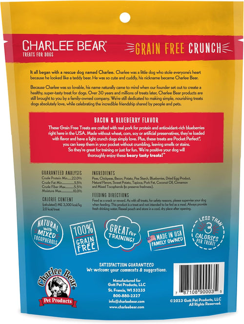 Grain Free Dog Treats, Bacon & Blueberry, 8 Oz
