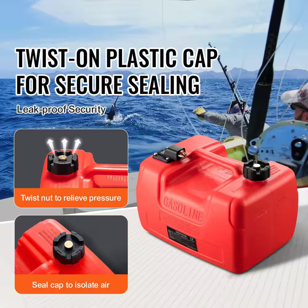 Marine Fuel Tank, 3.17 Gal., Portable Boat Fuel Gas Tank for Outboard Engine Boats, Outboard Marine Boat Fuel Tank