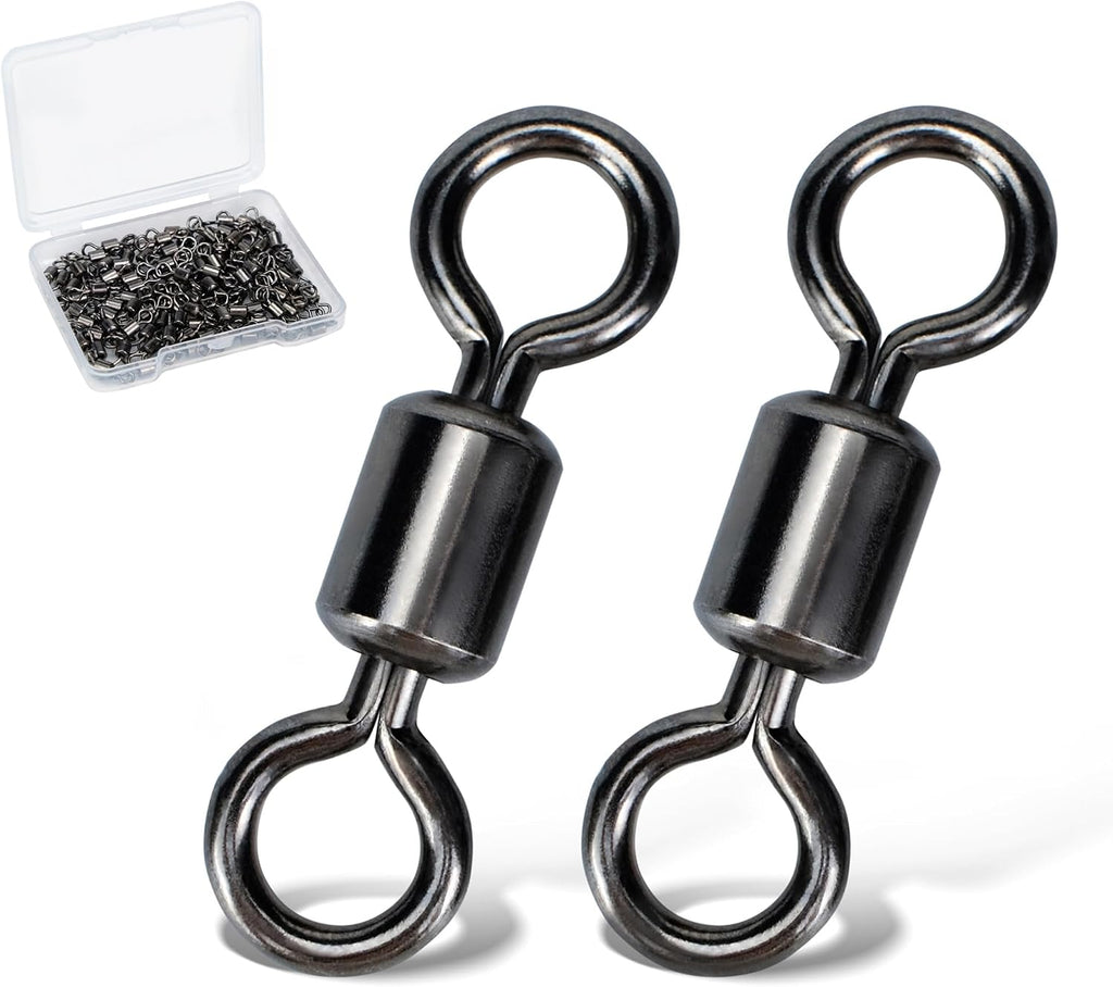 Fishing Swivels Rolling Barrel Swivels High Strength Stainless Steel Rolling Swivels Fishing Hook Line Connector Tackle Accessories