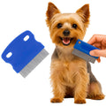 Tear Stain & Flea Remover Comb Set for Dogs & Cats – Stainless Steel Eye Grooming Tool for Stains, Crust & Mucus – Gentle, Safe, Reusable – Pack of 2