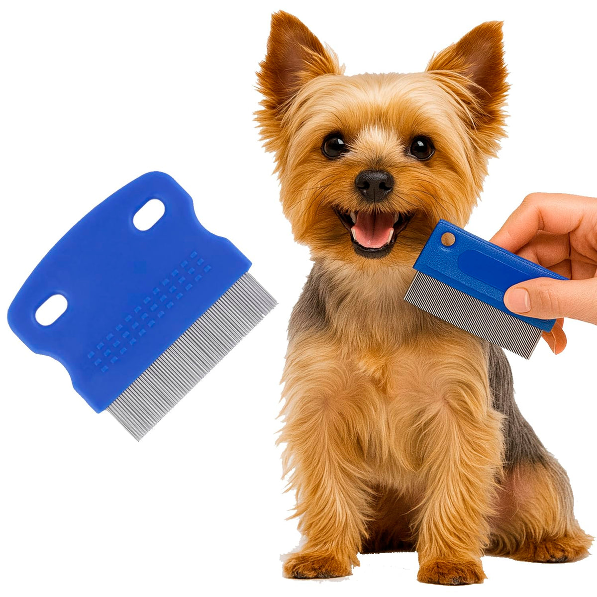 Tear Stain & Flea Remover Comb Set for Dogs & Cats – Stainless Steel Eye Grooming Tool for Stains, Crust & Mucus – Gentle, Safe, Reusable – Pack of 2