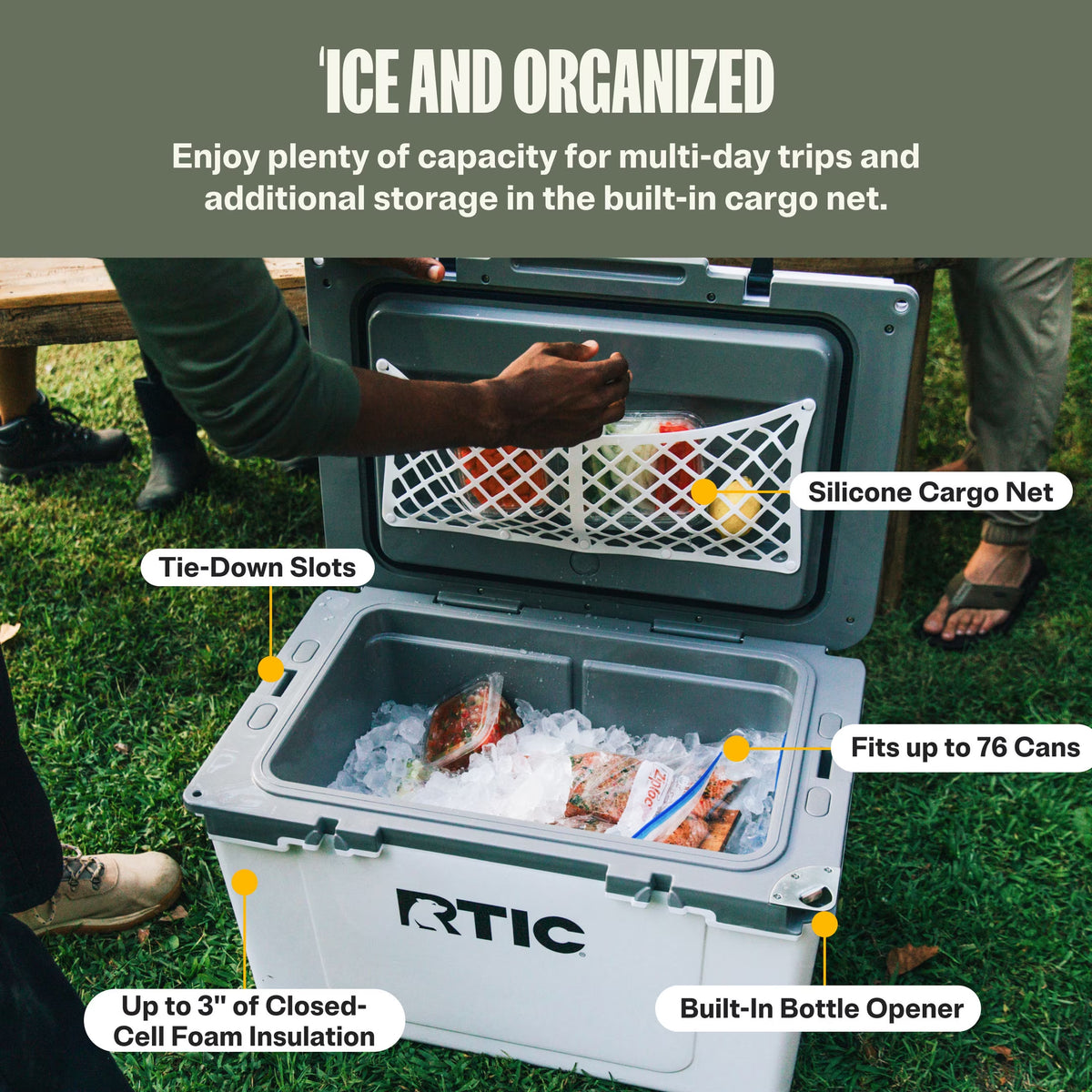 52 Qt 76-Can Ultra-Light Ice Chest Cooler, Trailblazer