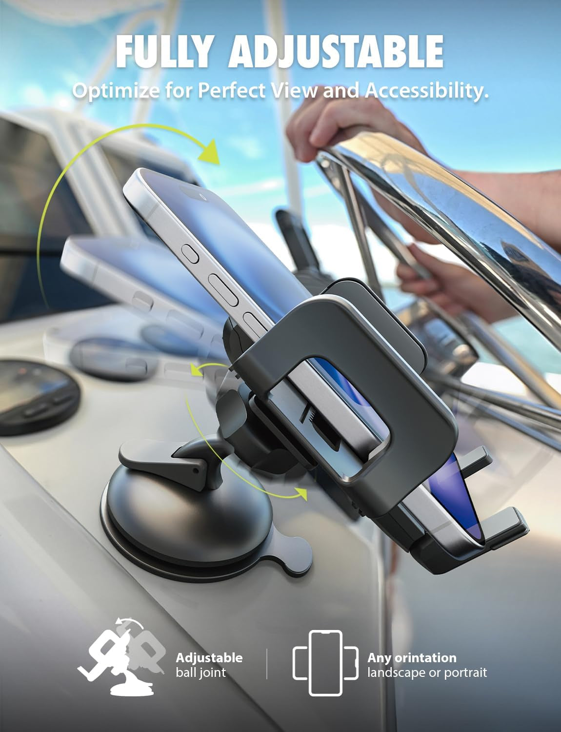 Xventure Griplox Waterproof Phone Mount, Boats Phone Holder for Kayak
